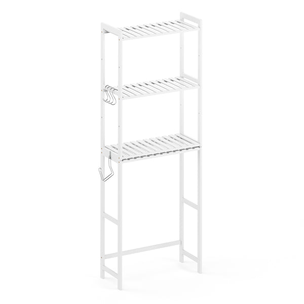 Toilettenregal Bambus 63 x 26 x 163 cm weiss