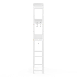 Toilettenregal Bambus 63 x 26 x 163 cm weiss