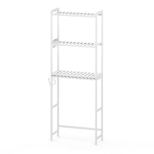 Toilettenregal Bambus 63 x 26 x 163 cm weiss
