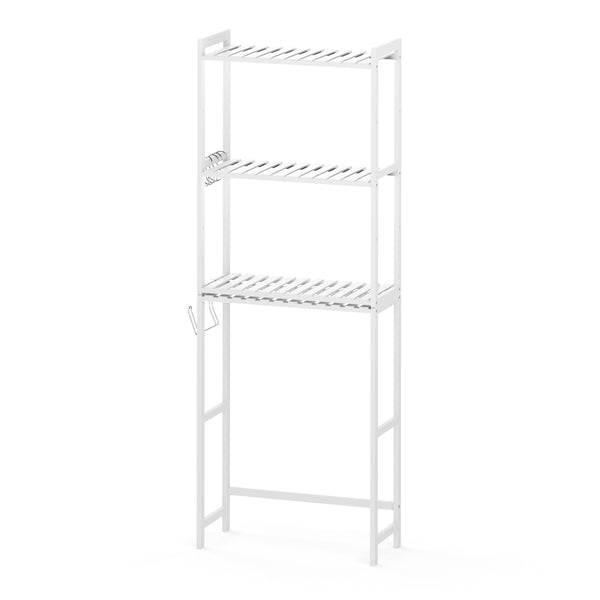 Toilettenregal Bambus 63 x 26 x 163 cm weiss