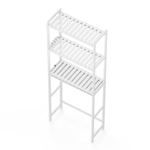 Toilettenregal Bambus 63 x 26 x 163 cm weiss