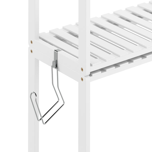 Toilettenregal Bambus 63 x 26 x 163 cm weiss