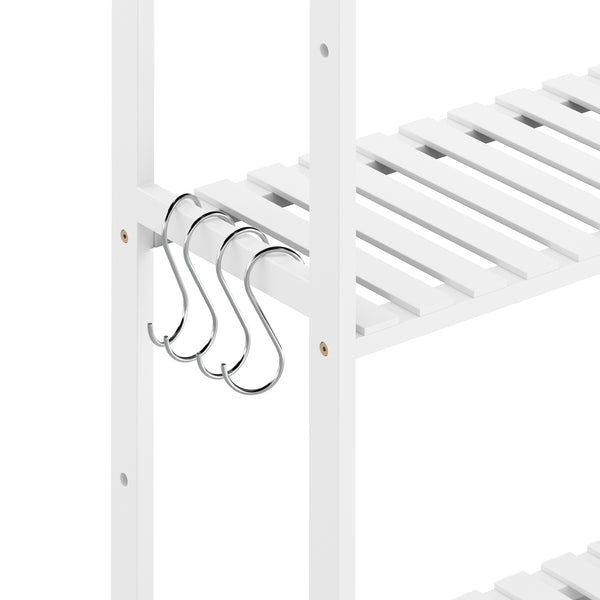 Toilettenregal Bambus 63 x 26 x 163 cm weiss