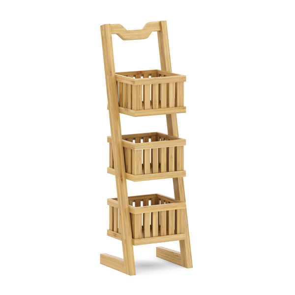 Regal Bambus mit 3 Körben 23 x 20 x 77 cm natur