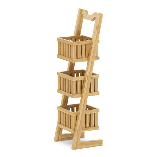 Regal Bambus mit 3 Körben 23 x 20 x 77 cm natur