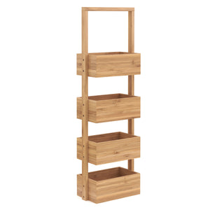 Regal Bambus mit 4 Staufächer 26 x 16 x 88 cm