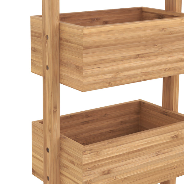 Regal Bambus mit 4 Staufächer 26 x 16 x 88 cm