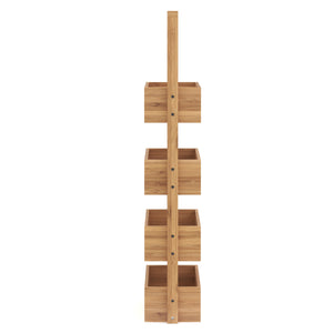 Regal Bambus mit 4 Staufächer 26 x 16 x 88 cm