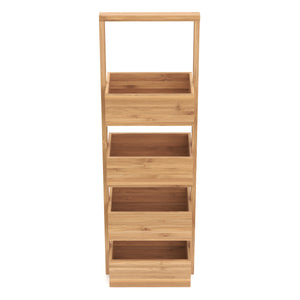 Regal Bambus mit 4 Staufächer 26 x 16 x 88 cm