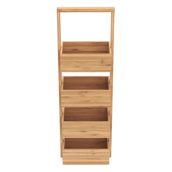 Regal Bambus mit 4 Staufächer 26 x 16 x 88 cm