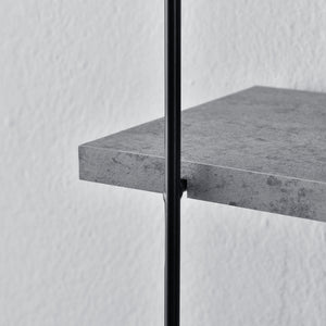 Mensola da parete Oakland, 3 ripiani, struttura in acciaio, effetto cemento, 48x15 cm