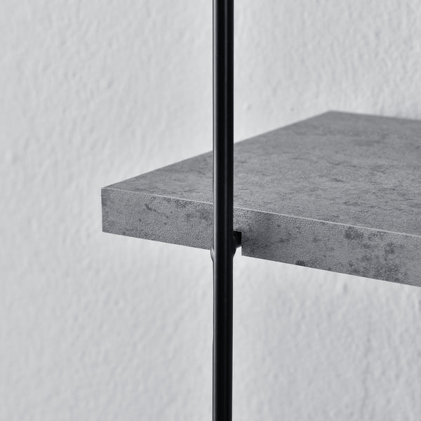 Mensola da parete Oakland, 3 ripiani, struttura in acciaio, effetto cemento, 48x15 cm