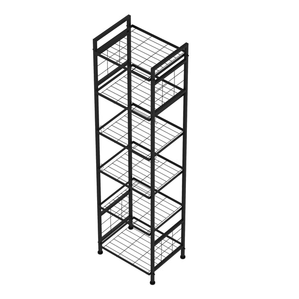 Regal Metall 6 Etagen 45 x 32 x 169 cm schwarz