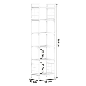 Regal Metall 6 Etagen 45 x 32 x 169 cm schwarz
