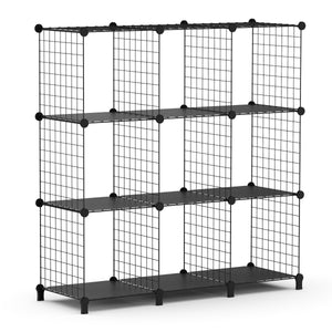 Regal Metall 9 Fächer 108 x 38 x 148 cm schwarz