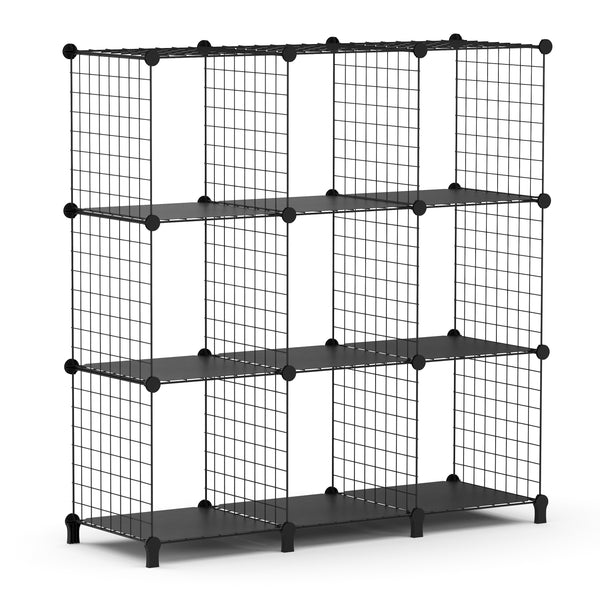 Regal Metall 9 Fächer 108 x 38 x 148 cm schwarz