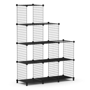 Regal Metall 9 Fächer 108 x 38 x 148 cm schwarz