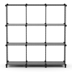 Regal Metall 9 Fächer 108 x 38 x 148 cm schwarz