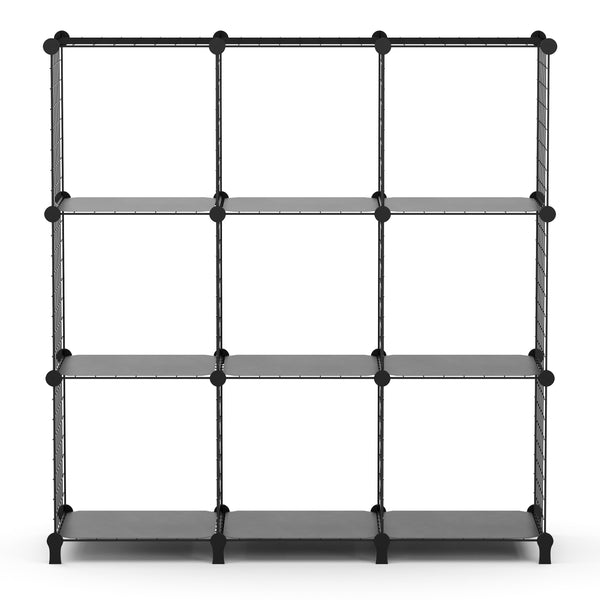 Regal Metall 9 Fächer 108 x 38 x 148 cm schwarz