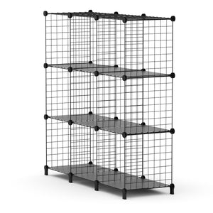 Regal Metall 9 Fächer 108 x 38 x 148 cm schwarz