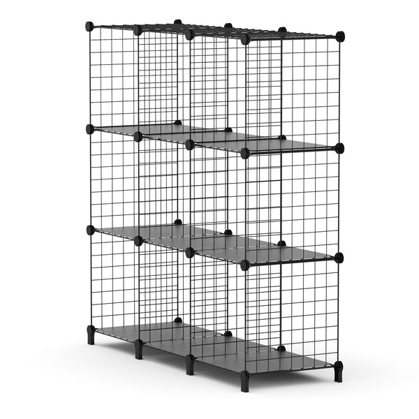 Regal Metall 9 Fächer 108 x 38 x 148 cm schwarz
