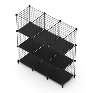 Regal Metall 9 Fächer 108 x 38 x 148 cm schwarz