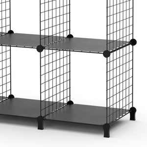 Regal Metall 9 Fächer 108 x 38 x 148 cm schwarz