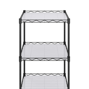 Étagère métallique, réglable en hauteur, 42 x 29 x 160 cm, noire