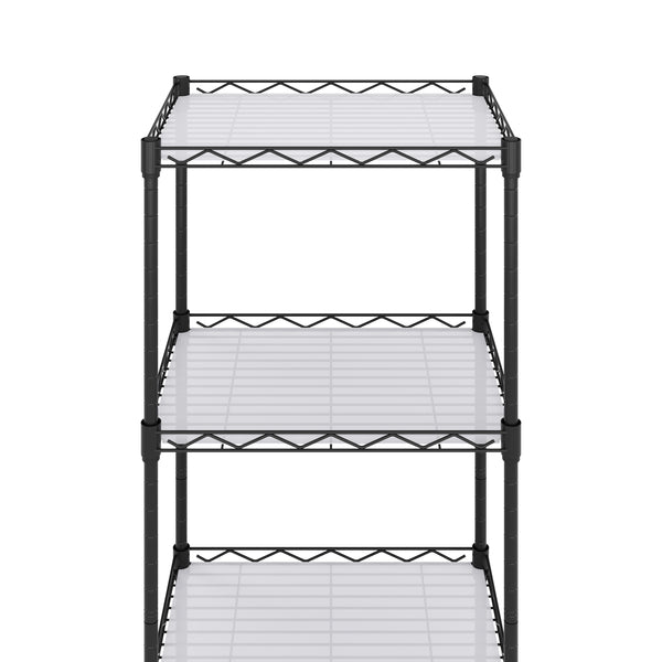 Étagère métallique, réglable en hauteur, 42 x 29 x 160 cm, noire