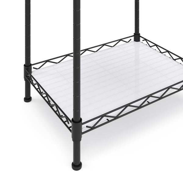 Étagère métallique, réglable en hauteur, 42 x 29 x 160 cm, noire