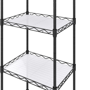Étagère métallique, réglable en hauteur, 42 x 29 x 160 cm, noire