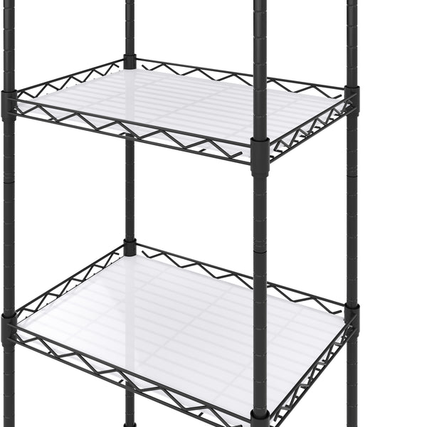 Étagère métallique, réglable en hauteur, 42 x 29 x 160 cm, noire
