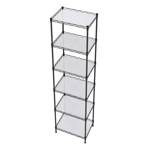 Étagère métallique, réglable en hauteur, 42 x 29 x 160 cm, noire