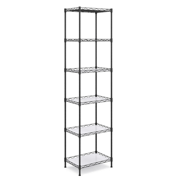 Étagère métallique, réglable en hauteur, 42 x 29 x 160 cm, noire