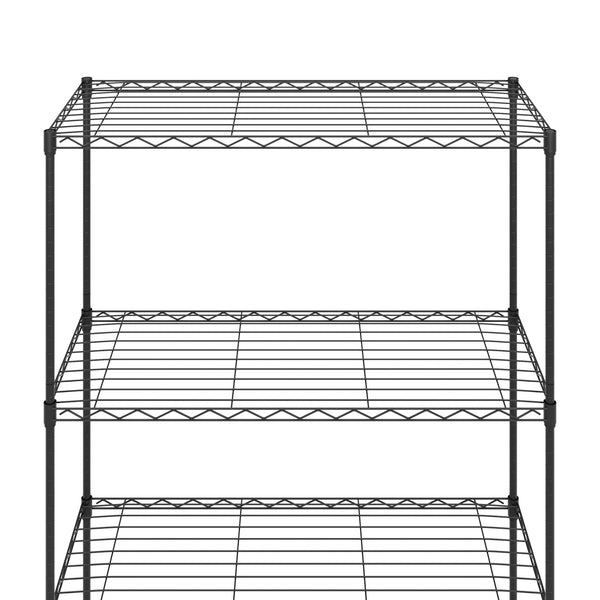 Ripiano in metallo, regolabile in altezza, 90 x 35 x 137 cm, nero