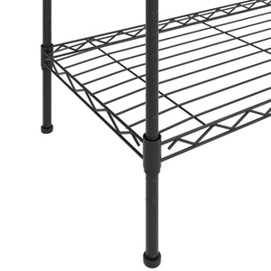 Ripiano in metallo, regolabile in altezza, 90 x 35 x 137 cm, nero
