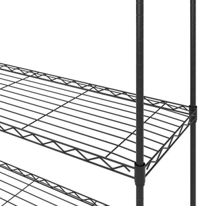 Ripiano in metallo, regolabile in altezza, 90 x 35 x 137 cm, nero