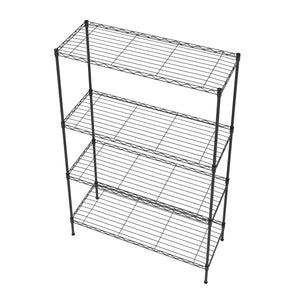 Ripiano in metallo, regolabile in altezza, 90 x 35 x 137 cm, nero