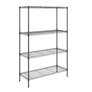 Ripiano in metallo, regolabile in altezza, 90 x 35 x 137 cm, nero