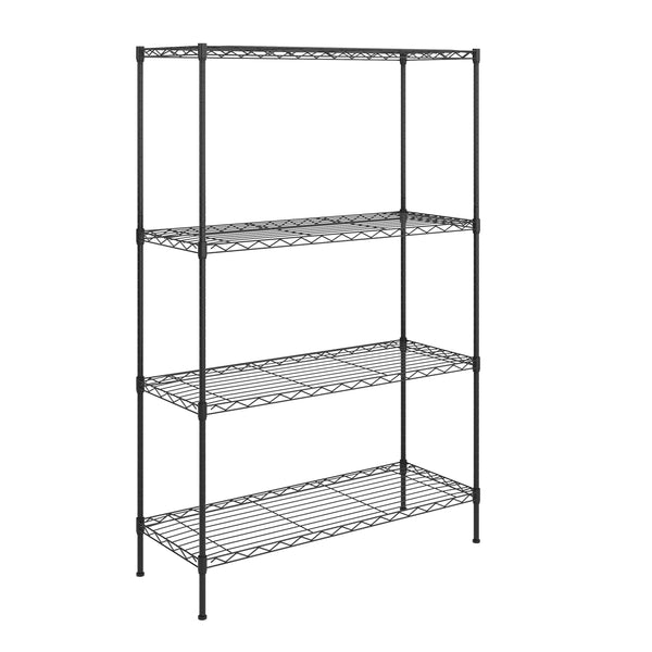 Ripiano in metallo, regolabile in altezza, 90 x 35 x 137 cm, nero