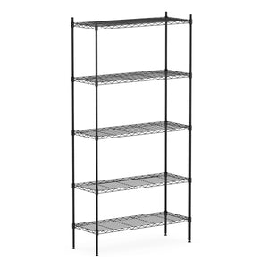Regal Metall höhenverstellbar 90 x 35 x 180 cm schwarz