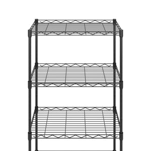 Ripiano metallico regolabile in altezza su ruote, 54 x 29 x 160 cm, nero