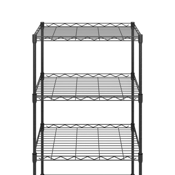 Ripiano metallico regolabile in altezza su ruote, 54 x 29 x 160 cm, nero