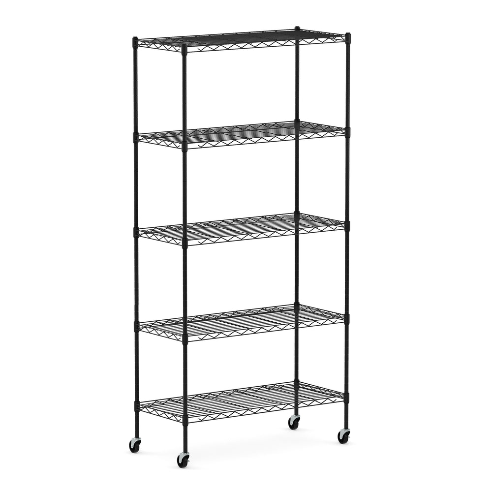 Regal Metall höhenverstellbar auf Rollen 76 x 35 x 154 cm schwarz