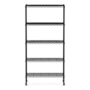 Regal Metall höhenverstellbar auf Rollen 76 x 35 x 154 cm schwarz