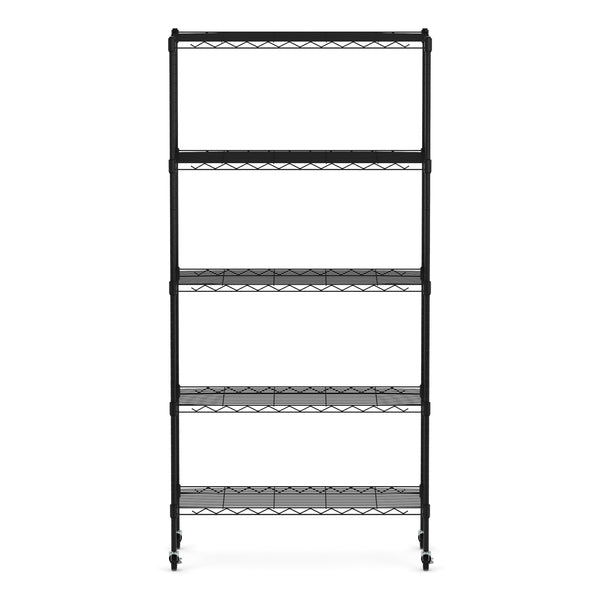 Regal Metall höhenverstellbar auf Rollen 76 x 35 x 154 cm schwarz