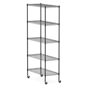 Regal Metall höhenverstellbar auf Rollen 76 x 35 x 154 cm schwarz