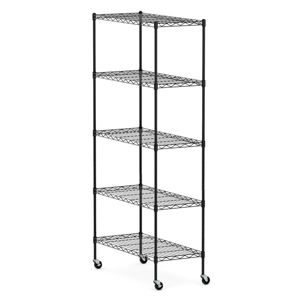 Regal Metall höhenverstellbar auf Rollen 76 x 35 x 154 cm schwarz