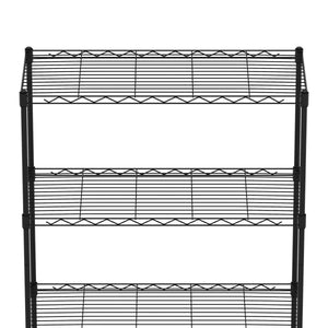 Regal Metall höhenverstellbar auf Rollen 76 x 35 x 154 cm schwarz
