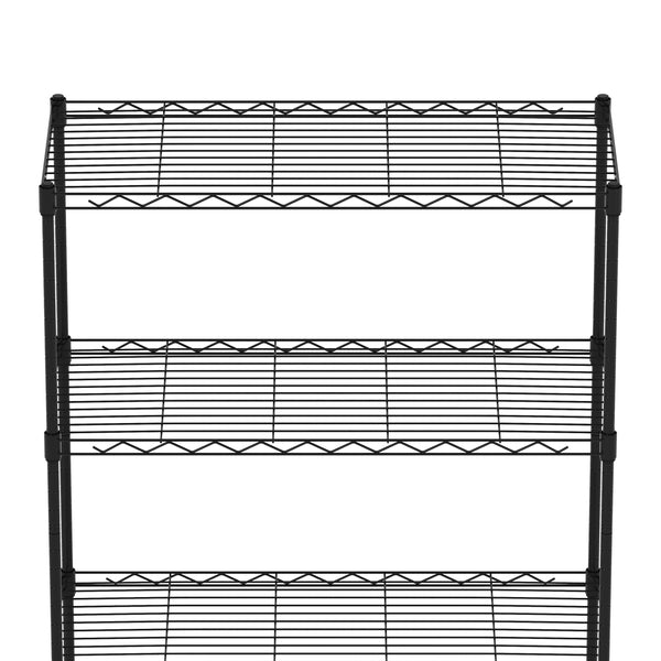 Regal Metall höhenverstellbar auf Rollen 76 x 35 x 154 cm schwarz
